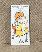 Ephemera Vintage American Greetings Card Orange Haired Lady In Yellow Dress - $2.97