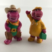 Barney &amp; Friends PVC Figures Purple Dinosaur Cowboy Raincoat Toy Lot Vin... - $24.70