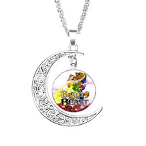 1 Beauty and the Beast Moon Crescent Glass Cabochon Pendant Necklace #1 - £7.96 GBP