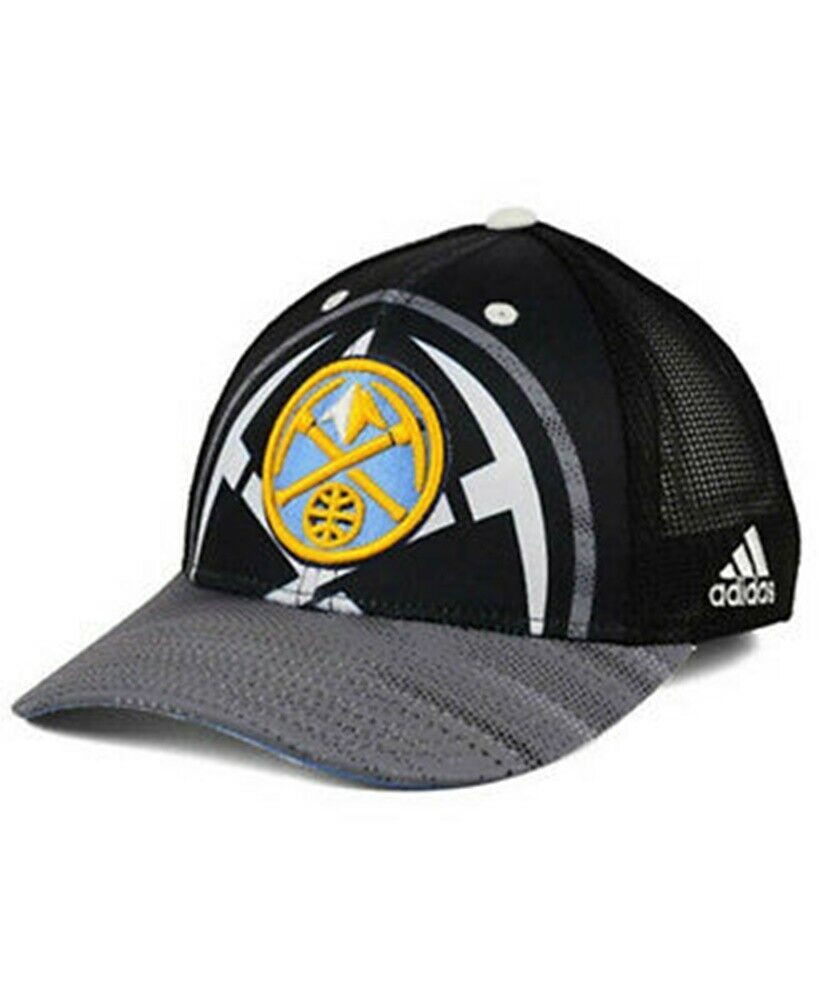 adidas Denver Nuggets NBA Adjustable Cap Hat BLACK MENS NEW - £15.60 GBP
