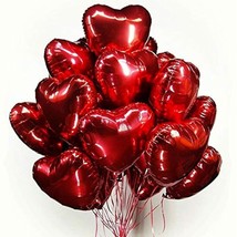 30 Pcs Red Heart Balloons 18&quot; Foil Love Balloons Mylar Balloons Heart Balloons F - £15.77 GBP