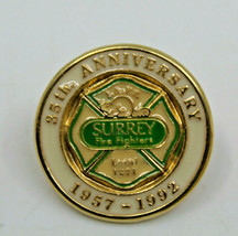 Surrey BC Fire Fighters Local 1271 35th Anniversary Collectible Pin Canada Vtg - £12.26 GBP
