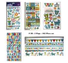 Sticko Scrapbooking Stickers 5 Page, 168 Stickers Embellishments - £7.07 GBP
