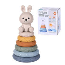 Baby Stacking Nesting Circle Toy Soft Squeeze Building Blocks Sensory Toys, Styl - £6.31 GBP