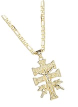 14K Gold Plated Catholic Caravaca Crucifix Cross - £410.76 GBP