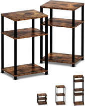 WOODYNLUX End Table Night Stand Set of 2, 3-Tier Bedside Tables, 5-Tier Shelf Bo - £43.56 GBP