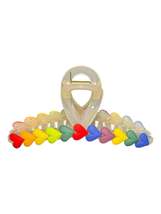 Pride Hearts Rainbow Claw Clip White - £8.04 GBP