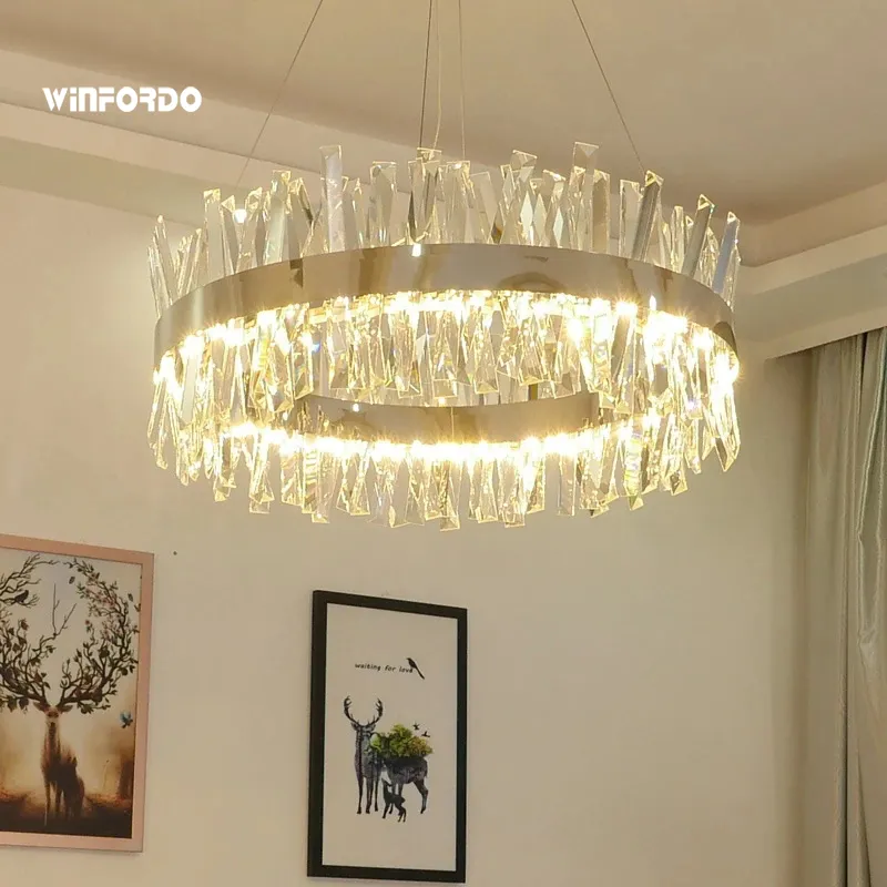 Andelier round rectangular pendant lamp in gold chrome for home decor winfordo lighting thumb200