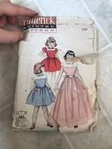 Butterick 1950 Vtg Pattern 6608 Childs sz 10 Dress Peter Pan Collar Full Skirt - $30.10