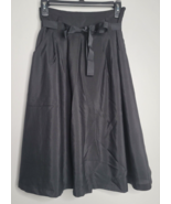 Old Navy Skirt Womens Size XS Black Mid-Calf Length A-Line Belt Pockets - $14.99