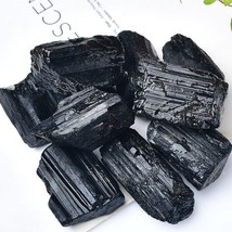 Raw Rough Black Tourmaline Chunks Healing Crystal Mineral Rocks for Jewelry DIY - £11.79 GBP