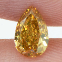 Pear Shape Diamond Natural Fancy Orange Color Loose 0.31 Carat VS2 Certified - £304.51 GBP