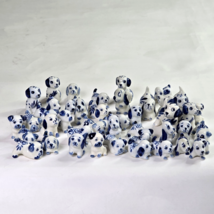 42 Vintage Delft Holland Blue White Dogs Figurine Animal Porcelain Statu... - $126.00