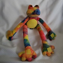 2003 Berkeley Designs Stuffed Plush Tie Dye Frog Sticky Hands Feet Paws Long Leg - £44.35 GBP