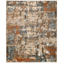 2&#39; X 3&#39; Tan Orange and Gray Abstract Power Loom Area Rug - $1,322.34 MXN