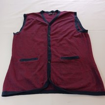 Samuel Windsor Regular Fit Men&#39;s XL Cotton &amp; Wool Front Button Knit Vest... - $16.62