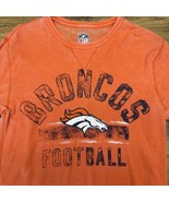 Denver Broncos Men&#39;s Medium NFL Orange Thermal Pullover Long Sleeve Foot... - $37.82 CAD