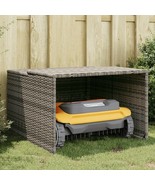 vidaXL Robot Mower Garage Gray 33.9&quot;x35.4&quot;x20.5&quot;/22.4&quot; Poly Rattan - $269.68 CAD