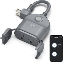 Outdoor Duo Wi Fi Smart Plug Weatherproof No Hub Required Wireless Remote Contro - £32.51 GBP