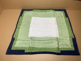 Pottery Barn Kids Euro Quilted Pillow Sham - 26”x26” - Green, Blue, White - $27.99