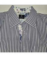 Marcello Sport Button Down Dress Shirt Purple White Striped Long Sleeve ... - $354.33 MXN