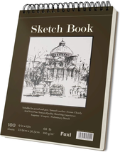 Sketchbook for Drawing, 9&quot;x12&quot; Drawing Paper, Top Spiral Sketch Pad, 68lb/100gsm - £12.00 GBP