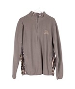 Ducks Unlimited Fleece Pullover Jacket L Mens Camo Olive Green 1/4 Zip S... - $25.60