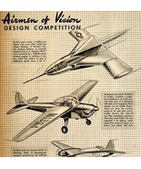 1949 Aviation Airmen of Vision Design Competition Model Airplanes Articl... - $557.00 MXN