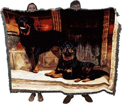 Rottweiler Blanket by Robert May - Gift for Dog Lovers - Tapestry Throw, 72x54 - £62.33 GBP