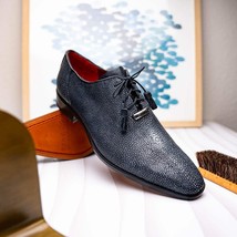 Pannuci Exotic Classic Dress Oxford Shoes Black image 11