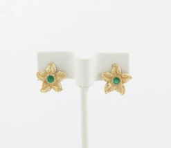2Ct Round Cut Lab-Created Emerald Starfish Stud Earrings 14k Yellow Gold... - £107.51 GBP