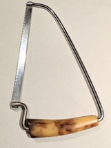 Vtg Farmhouse Frozen Meat Bone Hacksaw Swirled Tan Brown Handle Serrated Saw  - £8.24 GBP