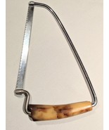 Vtg Farmhouse Frozen Meat Bone Hacksaw Swirled Tan Brown Handle Serrated... - £8.24 GBP