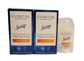 Lot (3) Secret Clinical Stress Response Antiperspirant Deodorant Soft Solid 4/25 - £20.90 GBP