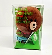 Line Friends Brown Bear w/ Hula Outfit Plush Doll Stuffed 7&quot; Naver Line New - £23.90 GBP