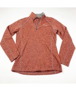 Eddie Bauer Mens Sweater Orange Size S  1/4 Front Zip Fleece Mock Neck P... - $14.56