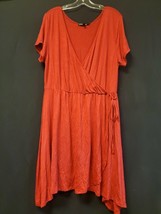 Living Doll Los Angeles Red Faux Wrap Stretchy Cotton Blend Short Dress ... - $349.22 MXN