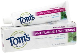 Toms Of Maine Floride Free Toothpaste Peppermint Tartar Control Whitening 5.5 oz - £10.98 GBP