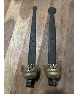 Pair  Vintage Cast Aluminum/Brass -Style Candle Sconces - $109.34 CAD