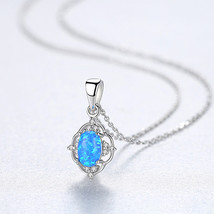 S925 Silver Opal Opal Necklace Cross Chain Neck Factory - £11.99 GBP