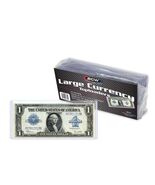 6 packs of 25 (150) BCW 7 ⁹⁄₁₆" x 3 ⅜" Large Bill Currency Topload Holders - $64.67
