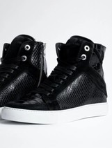 Zadig &amp; Voltaire High Flash Keith Sneakers Black Leather High Tops $458,... - $143.54