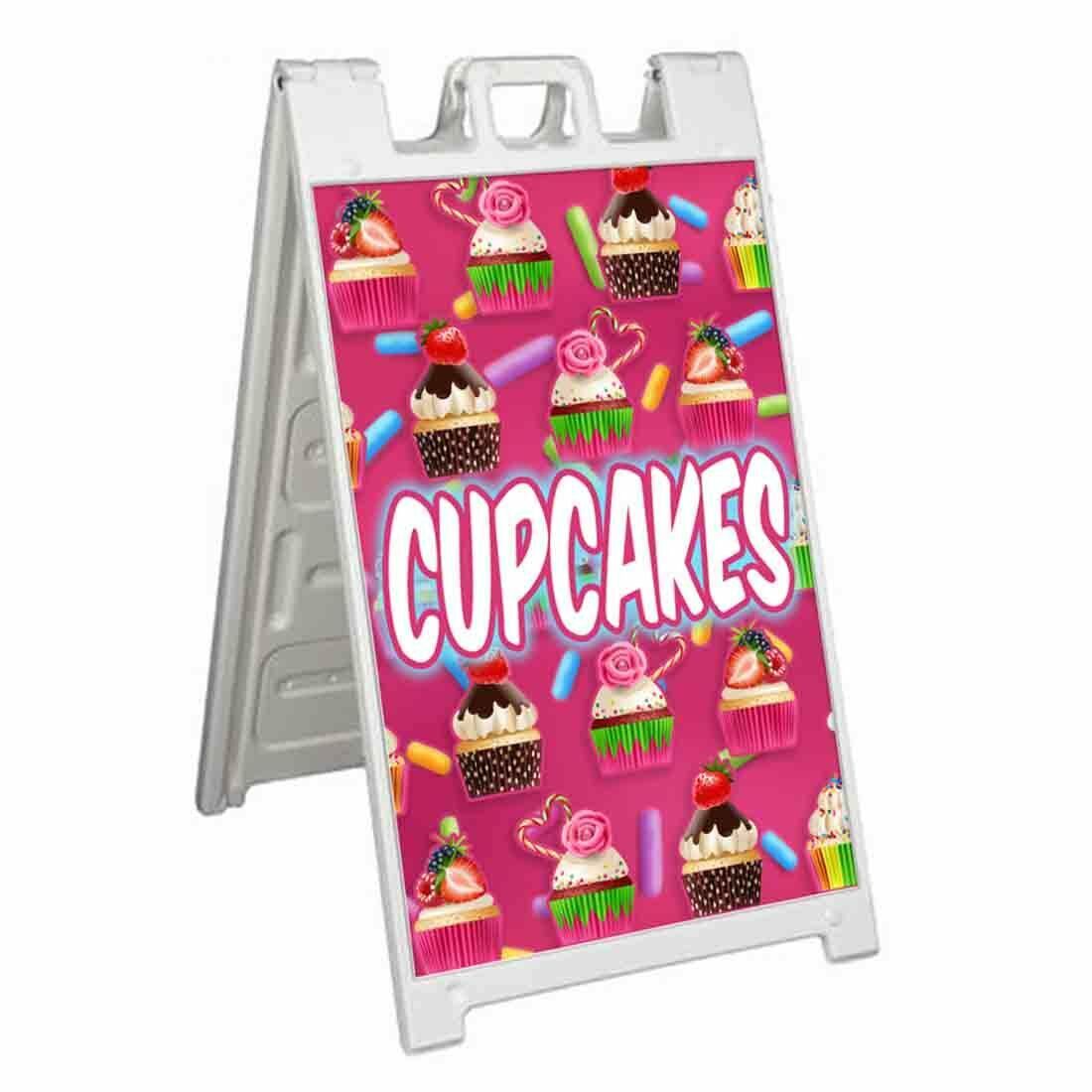 CUPCAKES Signicade 24x36 Aframe Sidewalk Sign Banner Decal FOOD ...