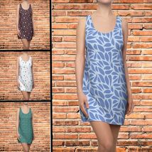 Multicolor Cute Floral Polka Dot Racerback Short Dress Summer Beach - $39.99+