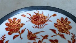 Oriental Japanese Porcelain 6” Hand Painted in Hong Kong Red Gold Bowl B... - £16.77 GBP