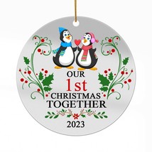 Our 1st Anniversary Christmas 2023 Acrylic Ornament 1 Year Penguin Couple Gift - £13.11 GBP