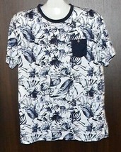 Xios Mens White Blue Floral T-Shirt Cotton Size 2XL  NEW - £18.00 GBP