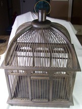 Vintage Wooden Bird Cage Walnut 17.5&quot; X 12.5&quot; X 26&quot; - £39.56 GBP