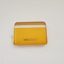 Michael Kors Jet Set Travel Medium Zip Around Card Case Mini Wallet Gold... - $49.30