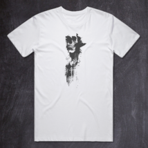 Black Paint Smear Skull   - Graphic Tee  #0034 - £11.56 GBP